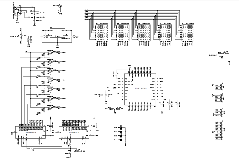 原理图 - STMicroelectronics STEVAL-LLL013V1 7x25 LED矩阵板